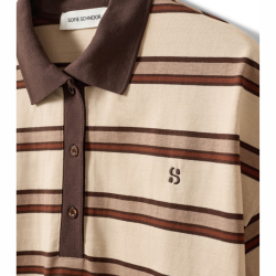 Sofie Schnoor Pilsw Polo T-Shirt Brown Striped � S263300