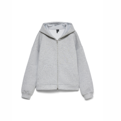 Vero Moda Sofie ls zip hoodie sweat jrs light grey melange - 10351555