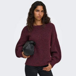 Only Nellie ls o-neck knit winetasting - 15375010