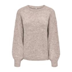 Only Nellie ls o-neck knit mocha meringue - 15375010