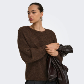 Only Nellie ls o-neck knit  cofffee bean - 15375010
