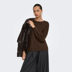 Only Nellie ls o-neck knit  cofffee bean - 15375010