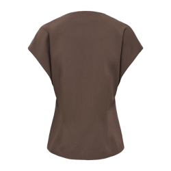 Only Yasmine s/s asymmetric shirt chocolate torte - 15386694