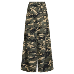 Depeche Lauren loose pant full length khaki printed - 100456