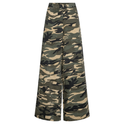 Depeche Lauren loose pant full length khaki printed - 100456