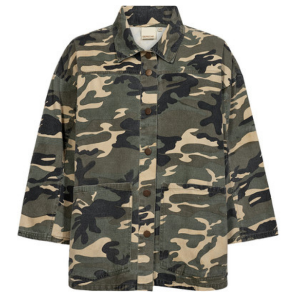 Depeche Tonja oversize shirt khaki printed - 100454