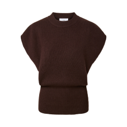 Yas Esli sl wool blend knit vest coffee bean - 26041671