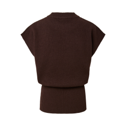 Yas Esli sl wool blend knit vest coffee bean - 26041671