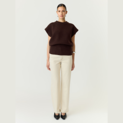 Yas Esli sl wool blend knit vest coffee bean - 26041671