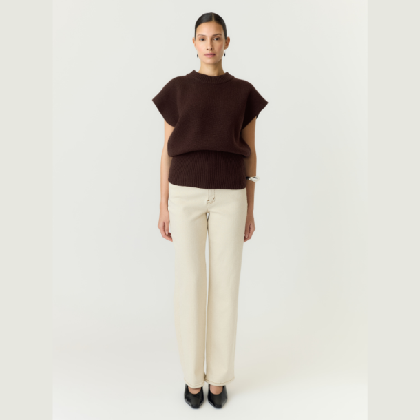 Yas Esli sl wool blend knit vest coffee bean - 26041671