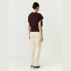 Yas Esli sl wool blend knit vest coffee bean - 26041671