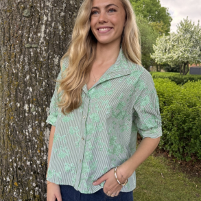 Continue Jessie green strib bluse - 15299