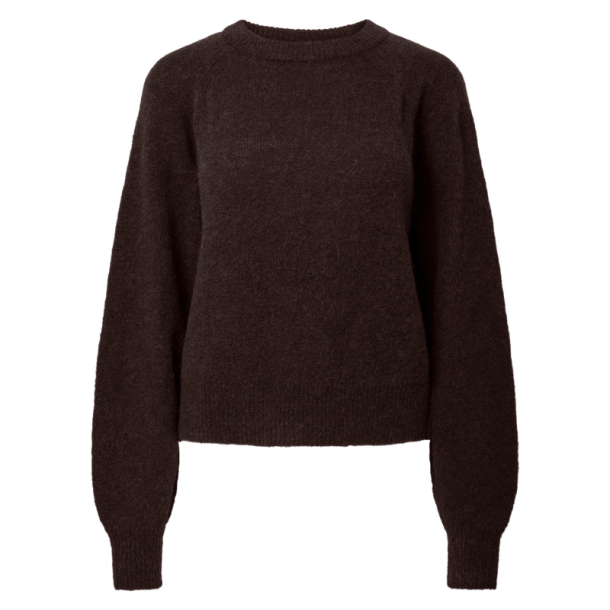 Yas Johi ls wool blend pull over s. cofffee bean - 26040003