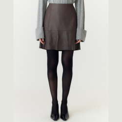 Yas Colly mw naplon leather skirt chocolate brown - 26022686