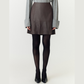 Yas Colly mw naplon leather skirt chocolate brown - 26022686