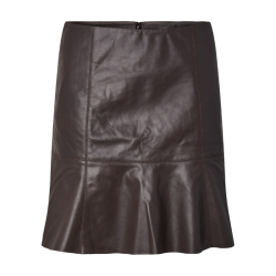 Yas Colly mw naplon leather skirt chocolate brown - 26022686