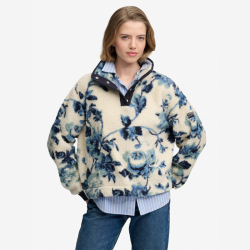 Superdry Super soft printed teddy fleece blue peonies - w2012348A 