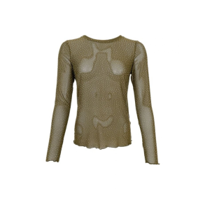 Black colour Alexis blouse w/stones hunter green - 40746