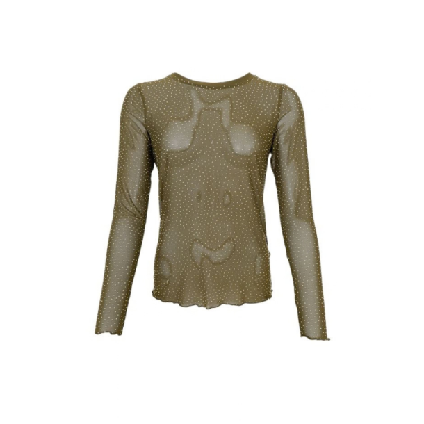 Black colour Alexis blouse w/stones hunter green - 40746