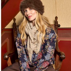 Black Colour Adelina scarf natural - 208449