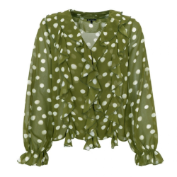 Black Colour Merida blouse dk. lime - 41338