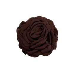 Black Colour Villa mega flower hair claw coffee w. dots - 6027