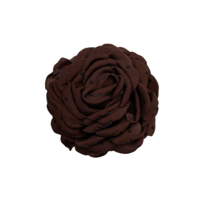 Black Colour Villa mega flower hair claw coffee w. dots - 6027