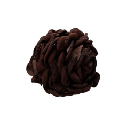 Black Colour Villa mega flower hair claw coffee w. dots - 6027