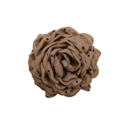 Black Colour Villa mega flower hair claw nougat w. dots - 6027