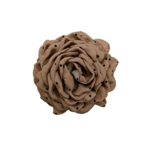 Black Colour Villa mega flower hair claw nougat w. dots - 6027