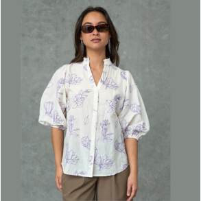 Love & divine cream flower blouse - LOVE1448-1