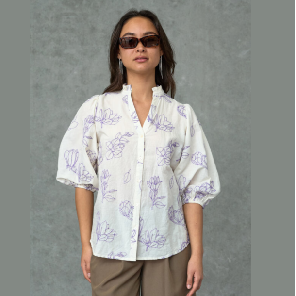 Love &amp; divine cream flower blouse - LOVE1448-1