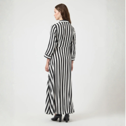 Yas Savanna long short dress black/white stribes - 26022663