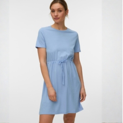 Vero Moda Luna ss short string dress brunnera blue - 10325626