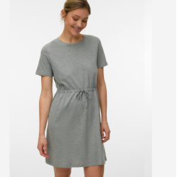 Vero Moda Luna ss short string dress light grey melange - 10325626