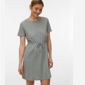 Vero Moda Luna ss short string dress light grey melange - 10325626