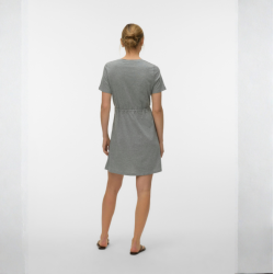 Vero Moda Luna ss short string dress light grey melange - 10325626