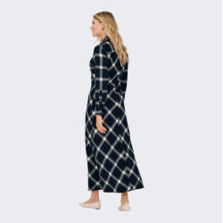  Only Wren check l/s long shirt dress night sky - 15368633