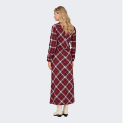  Only Wren check l/s long shirt dress syrah (r�d) - 15368633