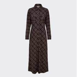 Only Wren check l/s long shirt dress black (m�rkebrun) - 15368633