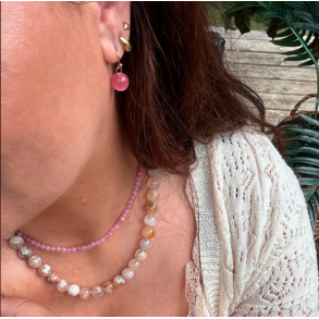  Wolff Jewelry Jusi pearl earring dark rose - 1301