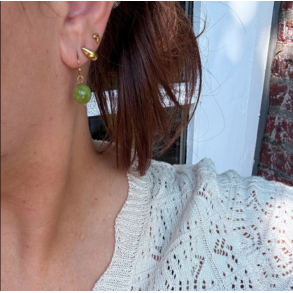 Wolff Jewelry light green Jusi pearl earring - 1301