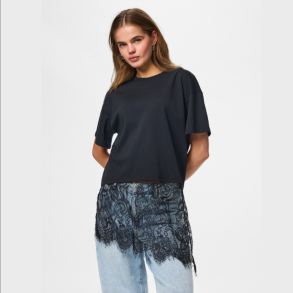 Pieces Mave lace t-shirt black - 17169693