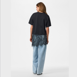 Pieces Mave lace t-shirt black - 17169693