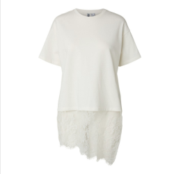 Pieces Mave lace t-shirt cloud dancer - 17169693