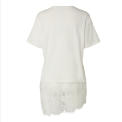 Pieces Mave lace t-shirt cloud dancer - 17169693