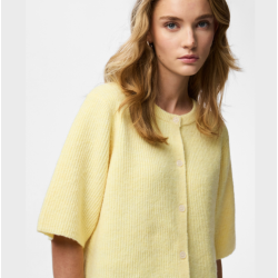 Pieces Silly strik cardigan pale banana melange - 17158220