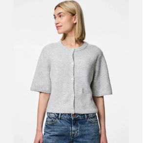 Pieces Silly strik cardigan light grey melange - 17158220
