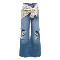 Only Carrie crochet jeans medium blue - 15382063