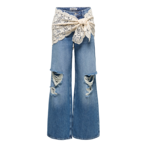 Only Carrie crochet jeans medium blue - 15382063